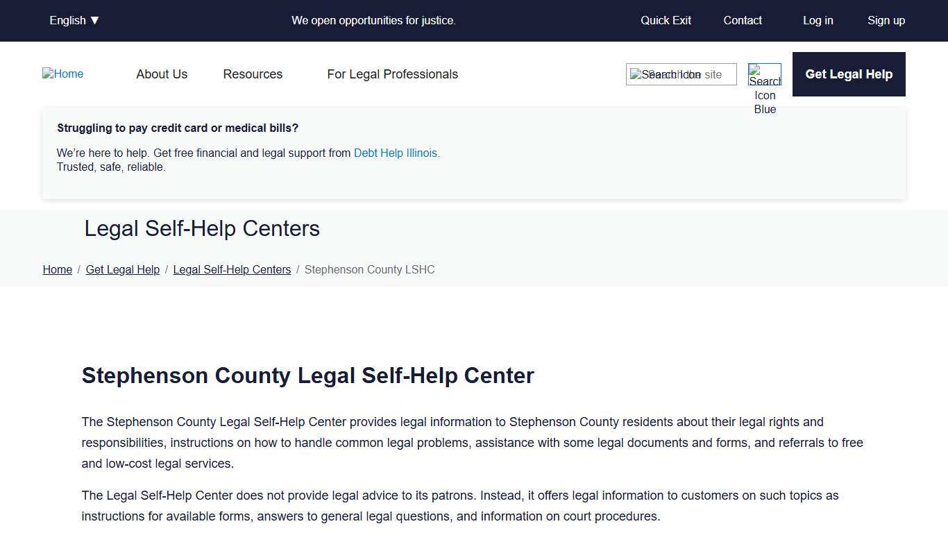 Stephenson County Legal Self-Help Center Illinois Legal Aid Online